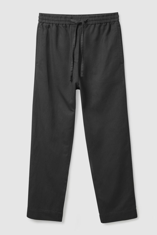 COS Regular-fit Drawstring Trousers Black