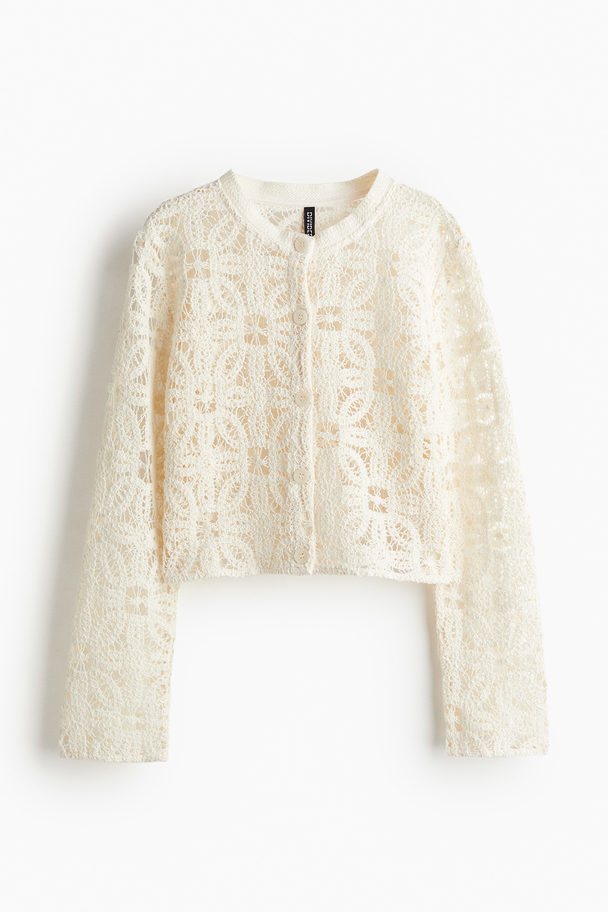 H&M Cardigan im Häkellook Naturweiß