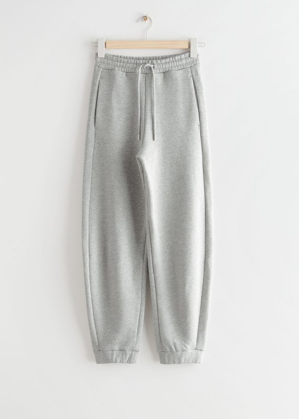 & Other Stories Oversized Drawstring Trousers Grey Melange