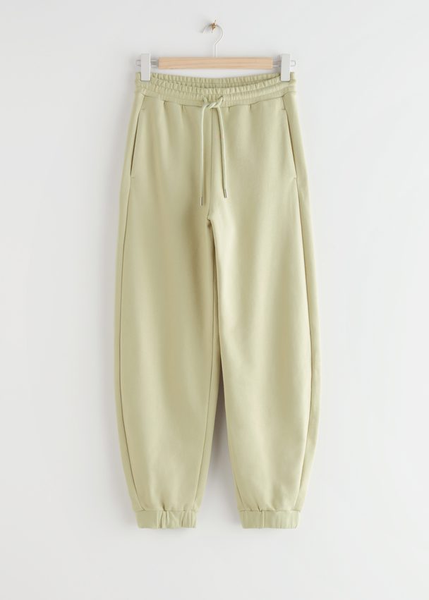 & Other Stories Oversized Drawstring Trousers Light Yellow