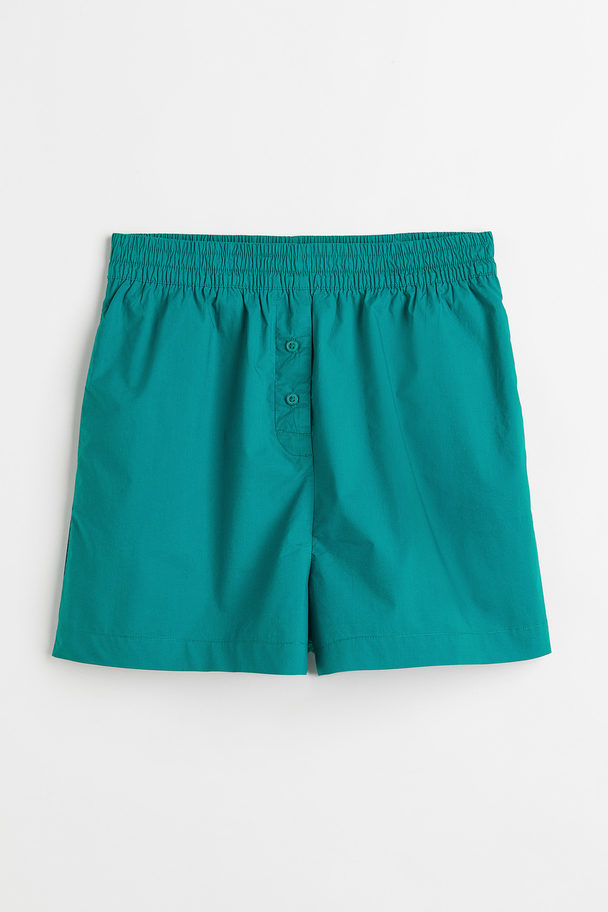 H&M Shorts aus Baumwollpopeline Dunkeltürkis