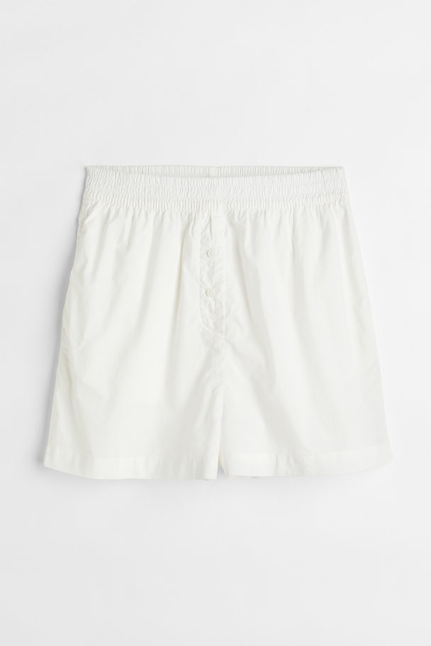 H&M Cotton Poplin Shorts White