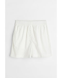 Shorts aus Baumwollpopeline Weiß