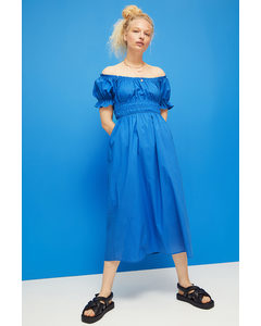 Off-the-shoulder Dress Bright Blue
