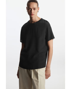 Relaxed-fit Silk T-shirt Black
