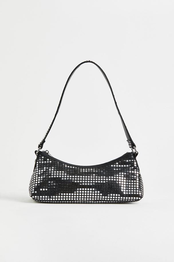 H&M Small Shoulder Bag Black/silver-coloured