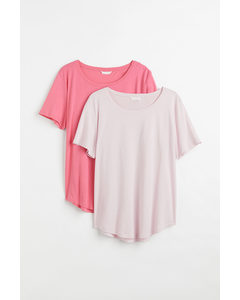 H&amp;M+ 2er-Pack T-Shirts Hellrosa/Rosa