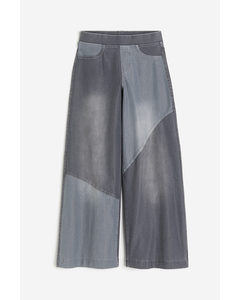 Wide Trousers Dark Grey/block-coloured