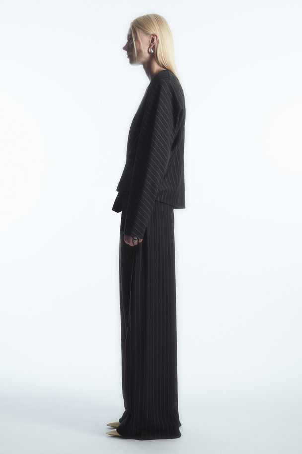 COS Straight-leg Pinstriped Trousers Black / Pinstriped