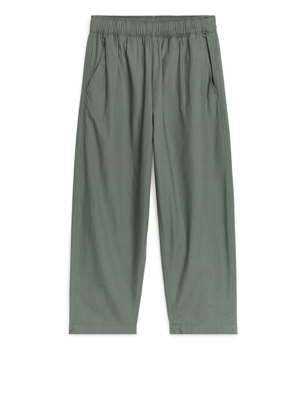 ARKET Herringbone Trousers Khaki Green