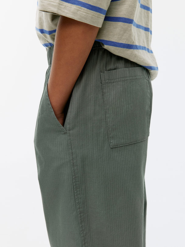 ARKET Herringbone Trousers Khaki Green