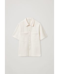 Oversized-fit Short-sleeve Shirt Off-white