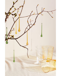 Set Van 6 Glazen Paasdecoraties Groen/geel/transparant