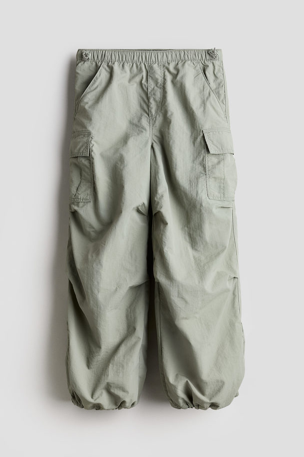 H&M Nylon Parachute Trousers Sage Green