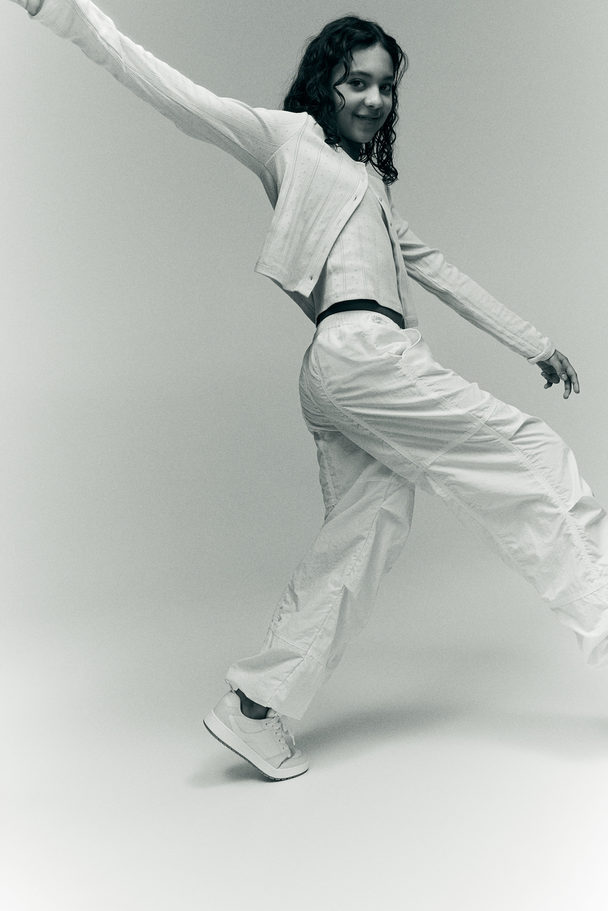 H&M Nylon Parachute Trousers White