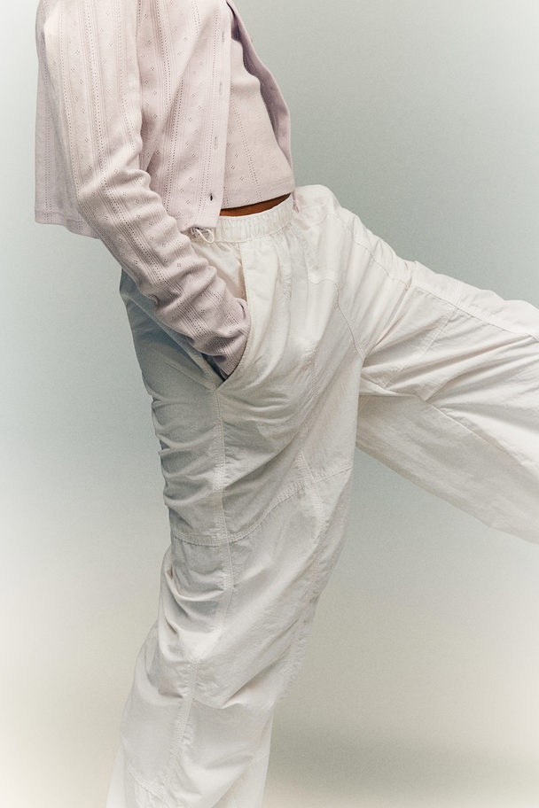 H&M Nylon Parachute Trousers White