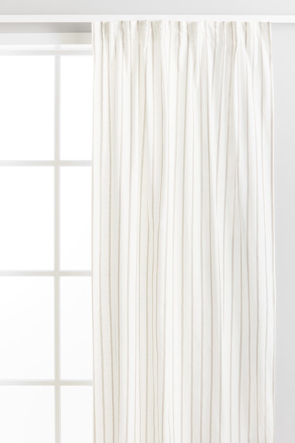 H&M HOME 2-pack Multiway Cotton Curtains White/striped
