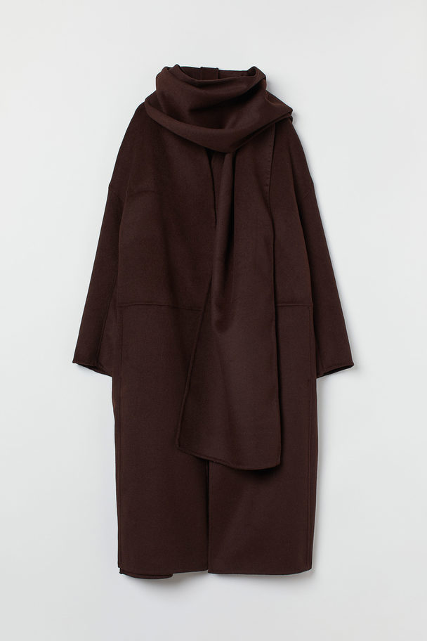H&M Wool-blend Coat Dark Brown