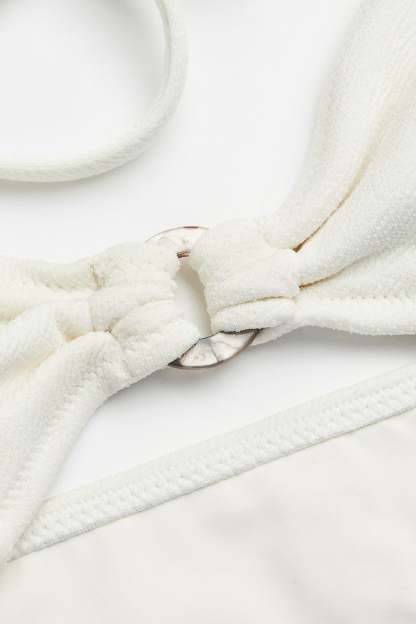 H&M Wattiertes Triangel-Bikinitop Weiß