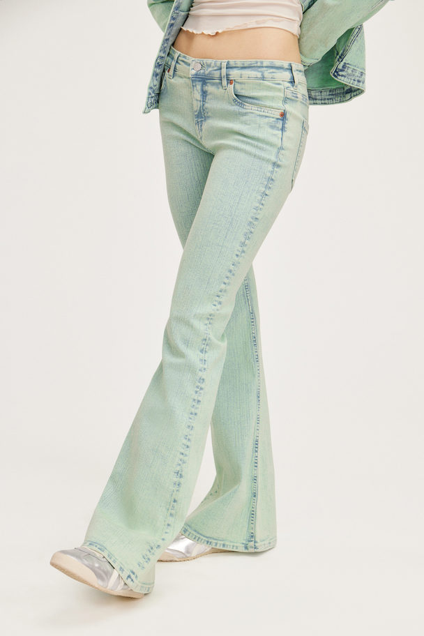Monki Katsumi Uiteenlopende Jeans Met Lage Taille Acid Groen