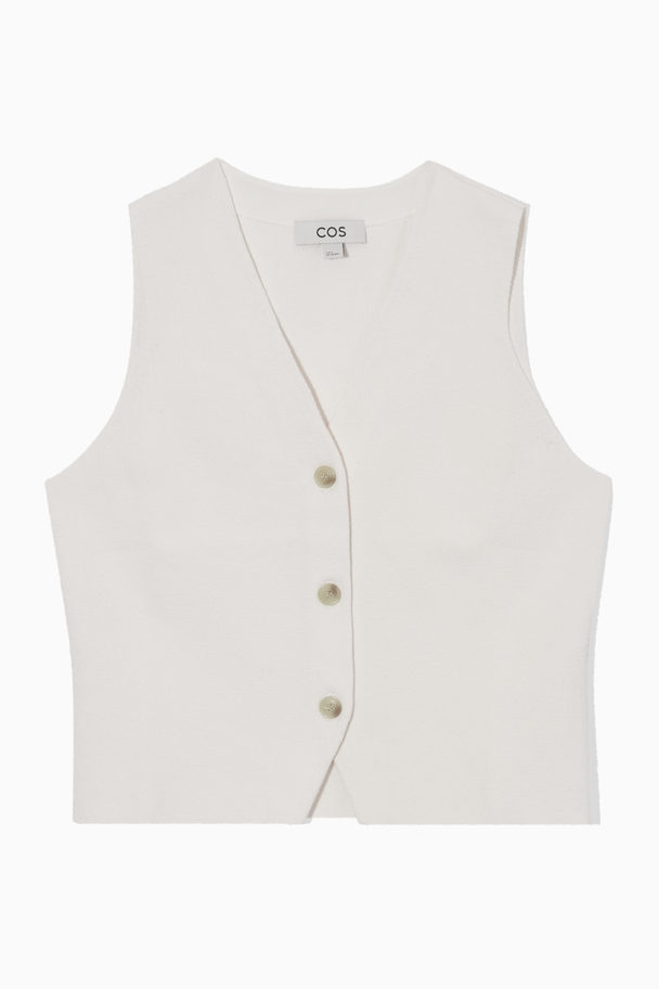 COS Knitted Waistcoat Off-white