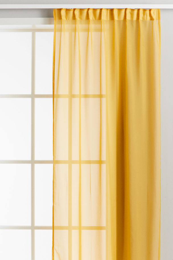 H&M HOME 2er-Pack Transparente Vorhangschals Gelb