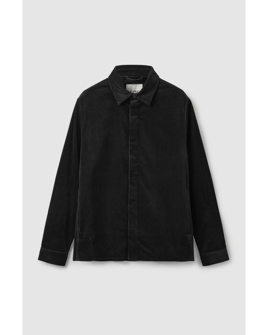 COS Relaxed-fit Corduroy Overshirt Black