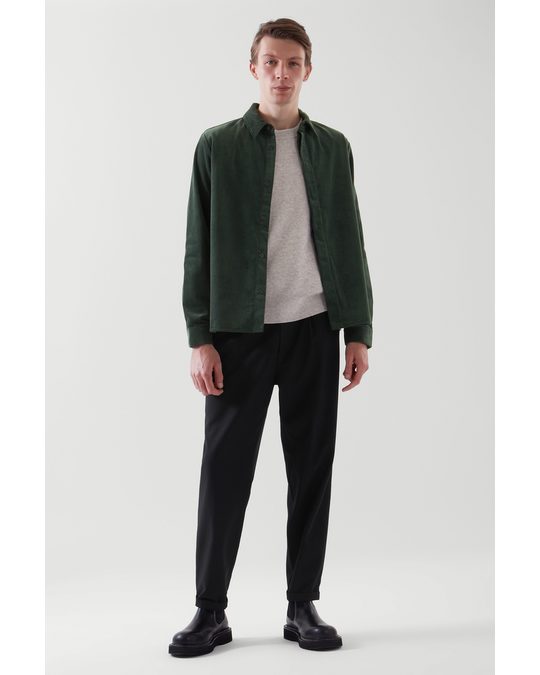 COS Relaxed-fit Corduroy Overshirt Dark Green