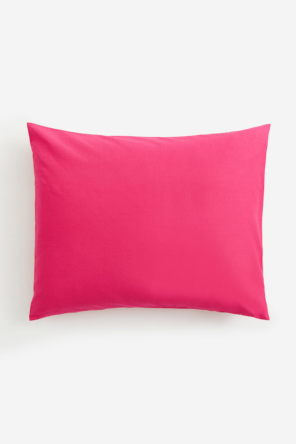 H&M HOME Cotton Pillowcase Hot Pink