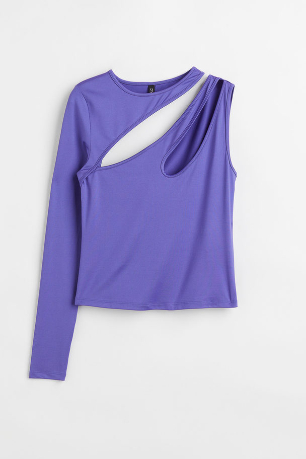 H&M One Shoulder-topp Med Cut Out Lila