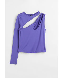 One Shoulder-topp Med Cut Out Lila