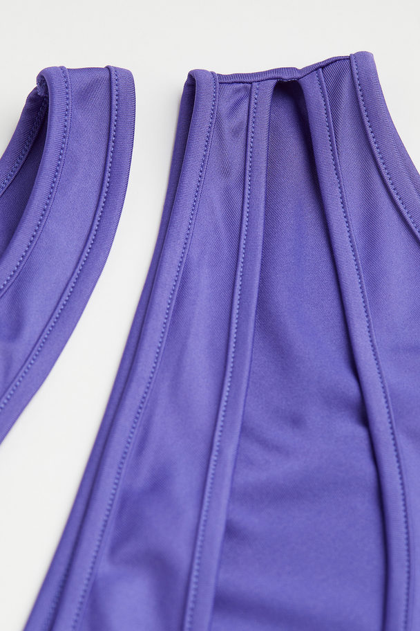 H&M One-shoulder Cut-out Top Purple