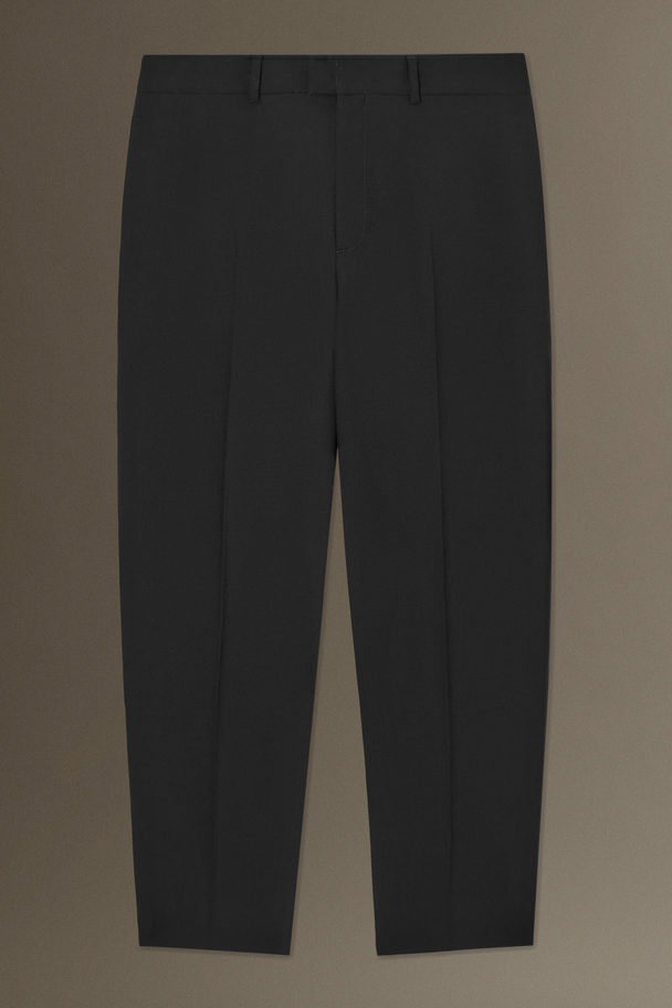 COS Tailored Wool-hopsack Trousers - Straight Black