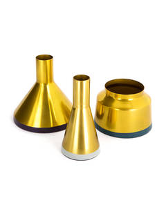 Vasen 3er Set Culture 180 gold / plum / grey / petrol