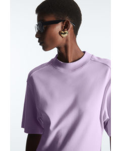 Waisted Mock-neck T-shirt Light Lilac
