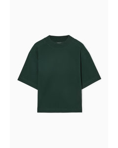 Waisted Mock-neck T-shirt Dark Green