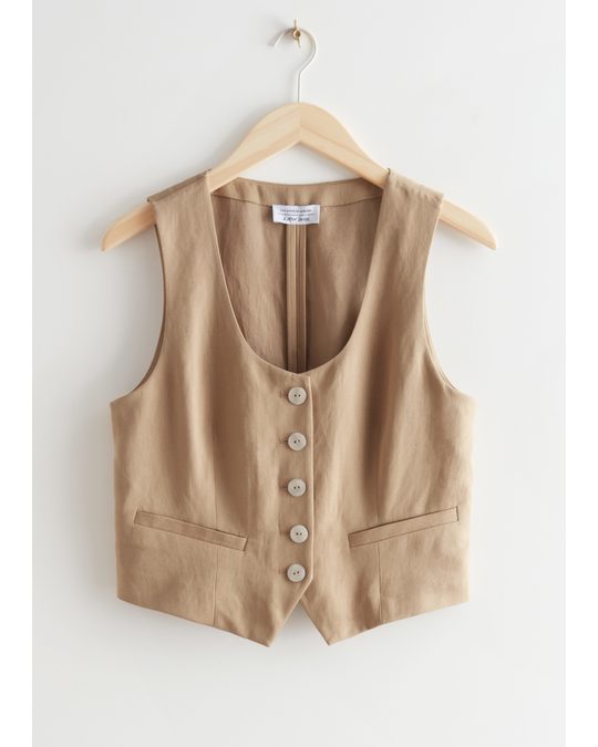 & Other Stories Buttoned Vest Beige