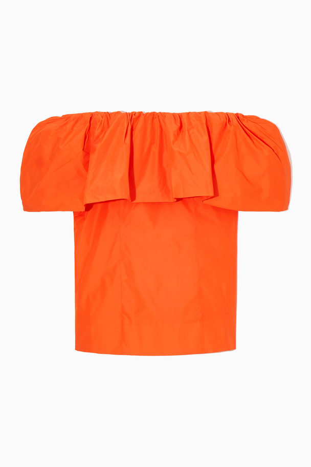 COS Voluminous Off-the-shoulder Top Bright Orange