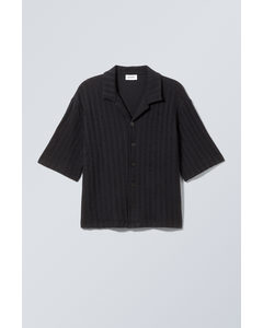 Boxy Structure Resort Shirt Black