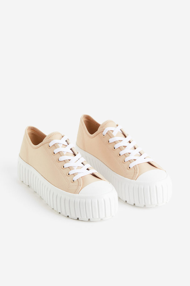 H&M Chunky Plateausneakers Lichtbeige