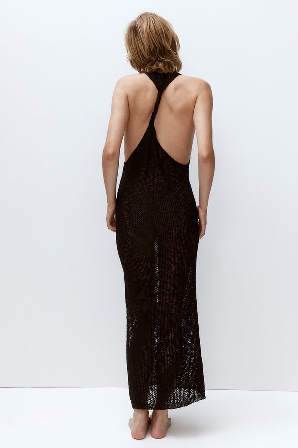 H&M Twist-detail Crochet-look Dress Black