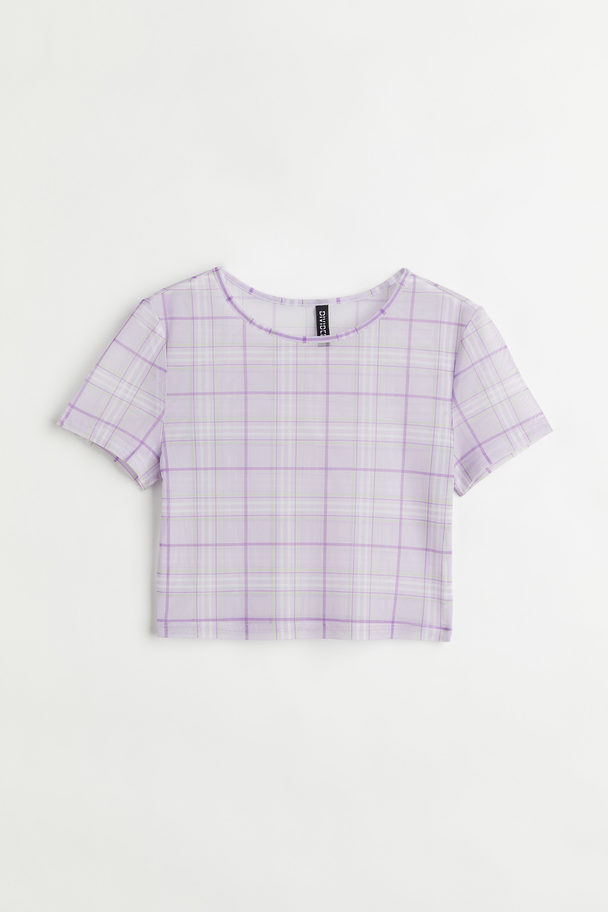 H&M Cropped Top Purple/checked
