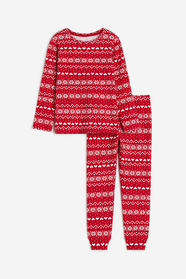 H&M Pyjama Met Print Rood/dessin