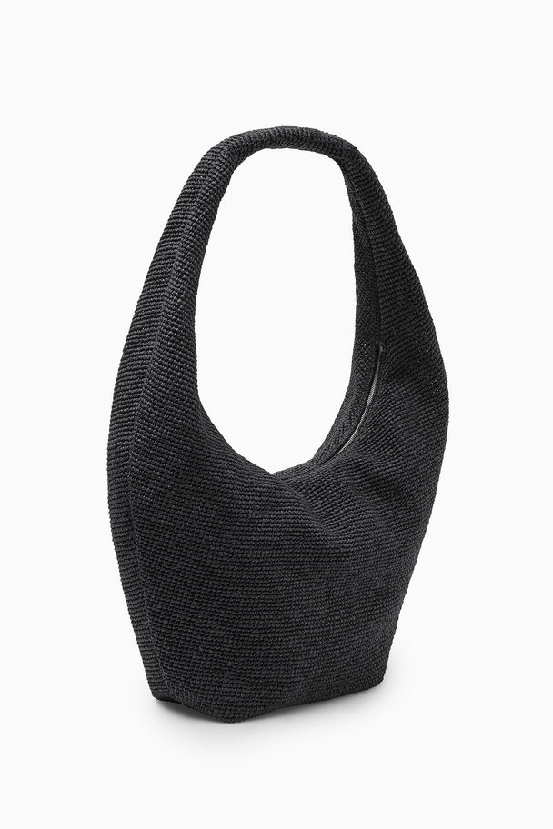 COS Oversized Sling Bag - Raffia Black