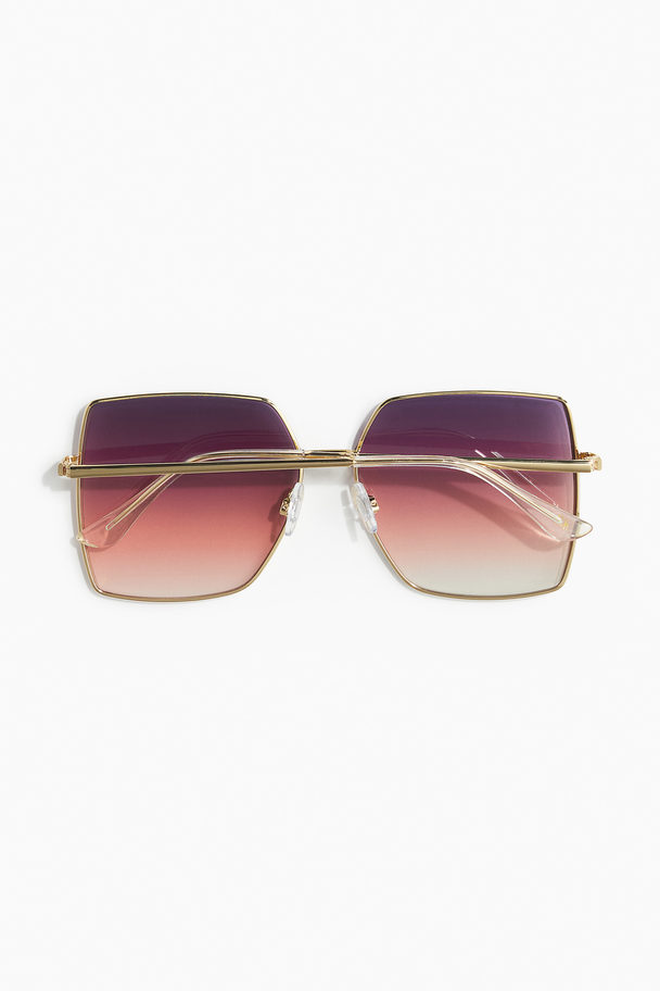 H&M Square Sunglasses Gold-coloured/ombre