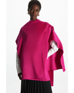 Wool-blend Cape Bright Pink
