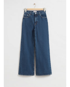 Jeans Met Wijde Pijpen Stoffig Blauw Denim