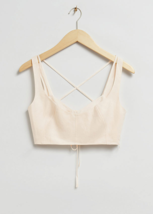 & Other Stories Double-layer Bustier Top Ivory