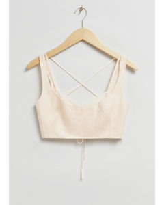Double-layer Bustier Top Ivory