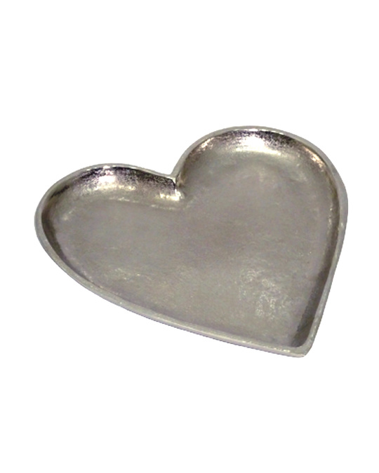 Dorre Heart Shaped Tray Raw Nickel Aluminum 23*24 Cm